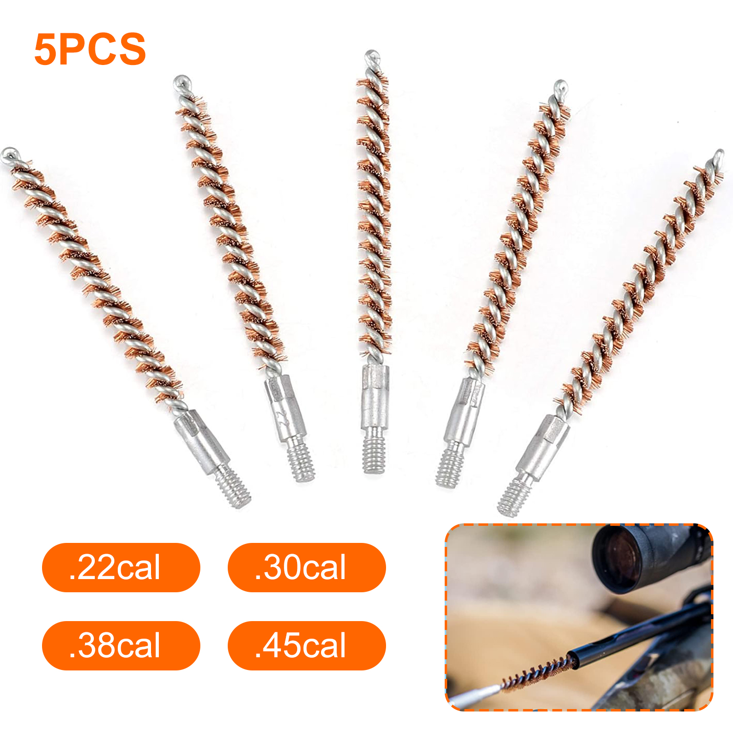 Gun Cleaning Rod - 5Pcs/Set Gun Cleaning Brush Kit 9mm/7.62mm/5.56mm