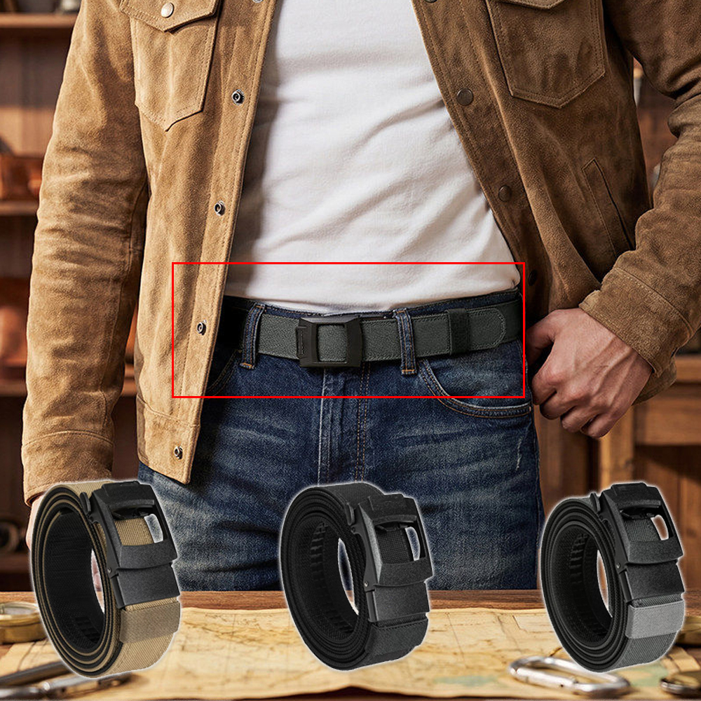 Hunting Outdoor Pants - Tactical Nylon Belt Men Automatic Buckle