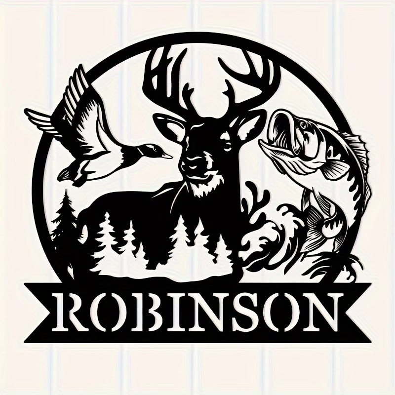 Outdoor Hunting Names - Personalized Metal Deer Hunting Wall Decor