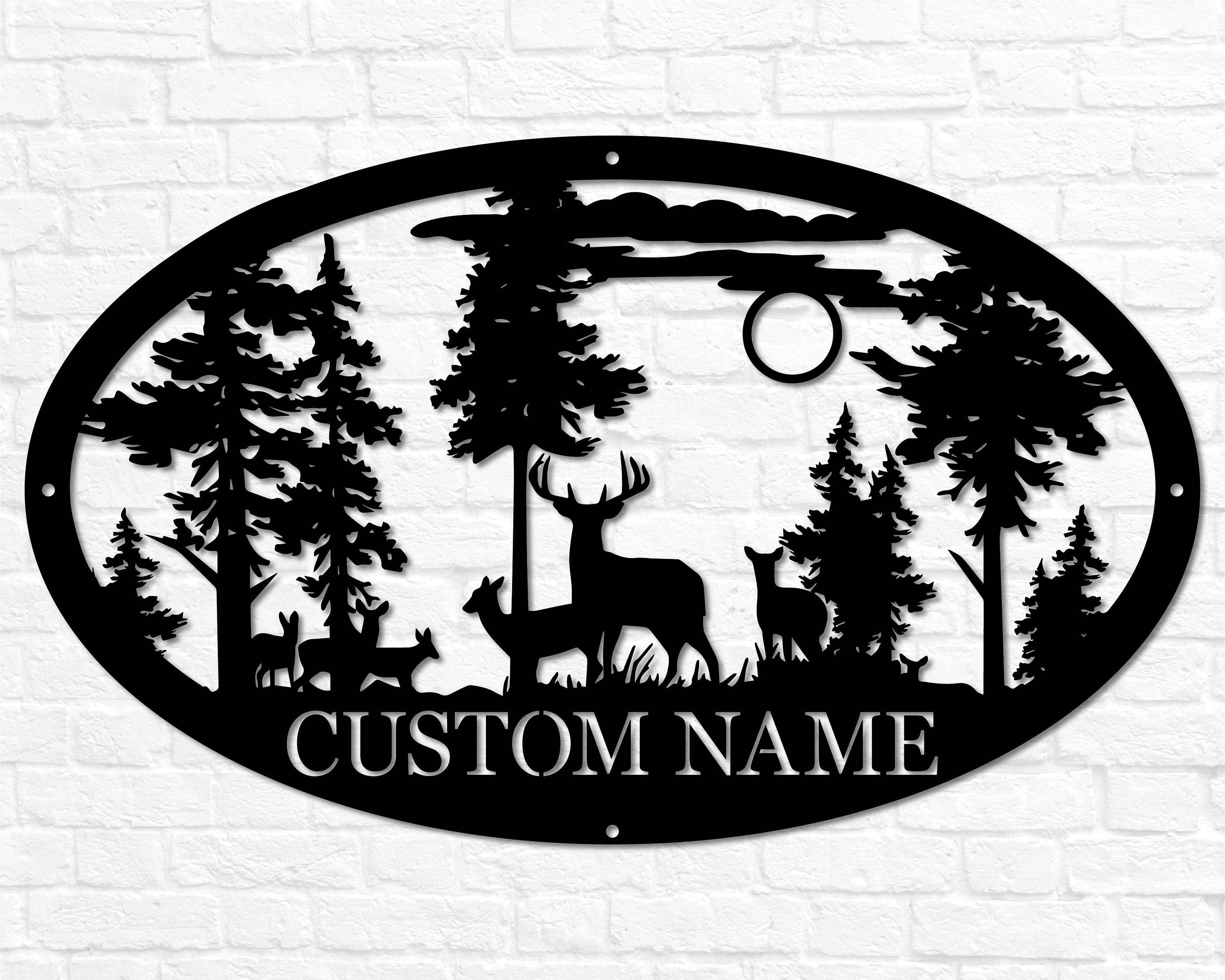Custom Oval Deer Metal Cabin S - Outdoor Hunting Names recension och pris