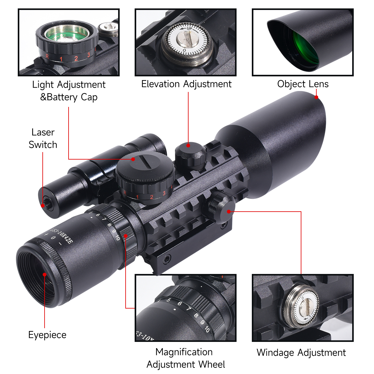 Tactical 3-9X26EG 3-10X42E Rif - Crossbow Scope Sight recension och pris