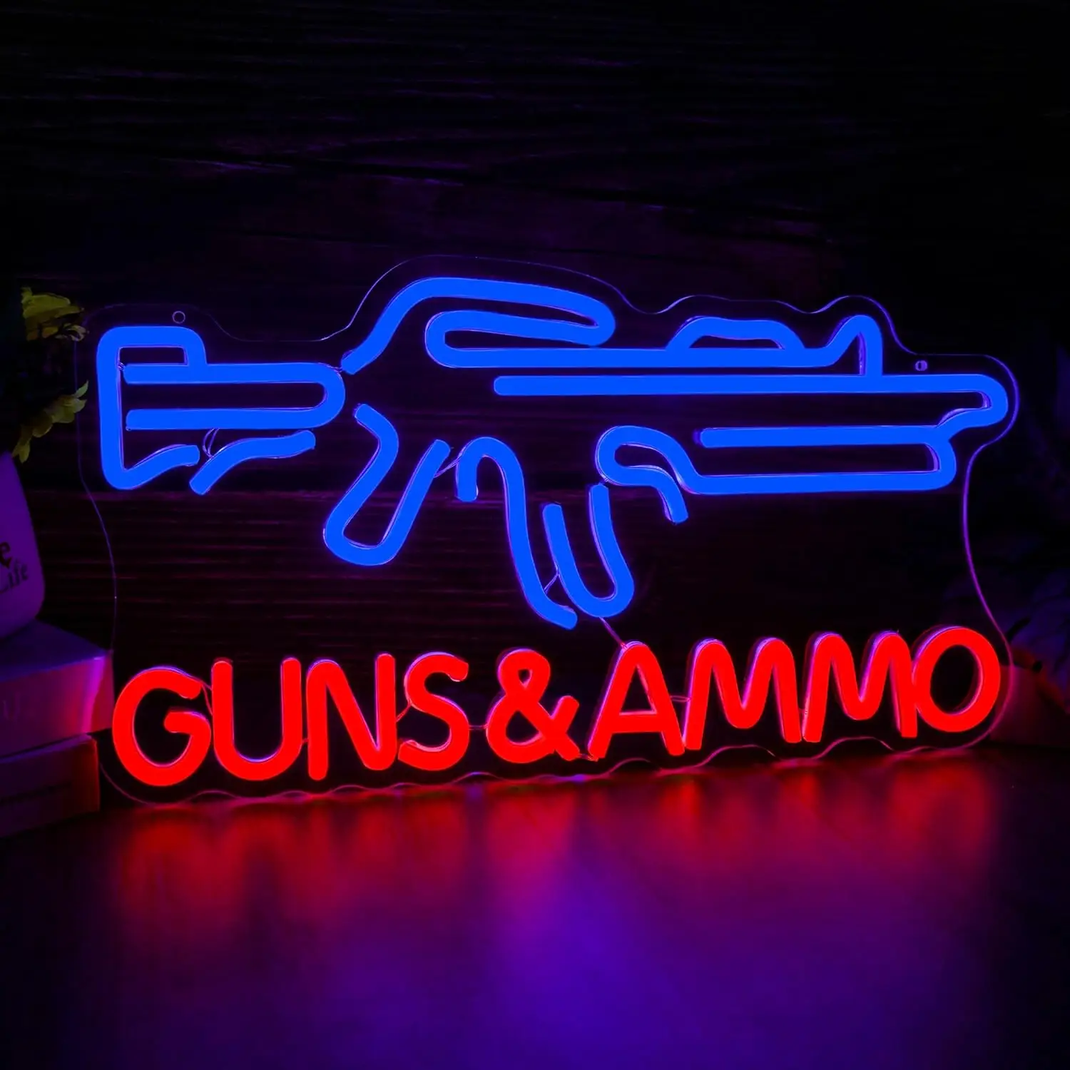 Gun Shop Neon Sign USB Powered - Hunting Outdoor Store recension och pris