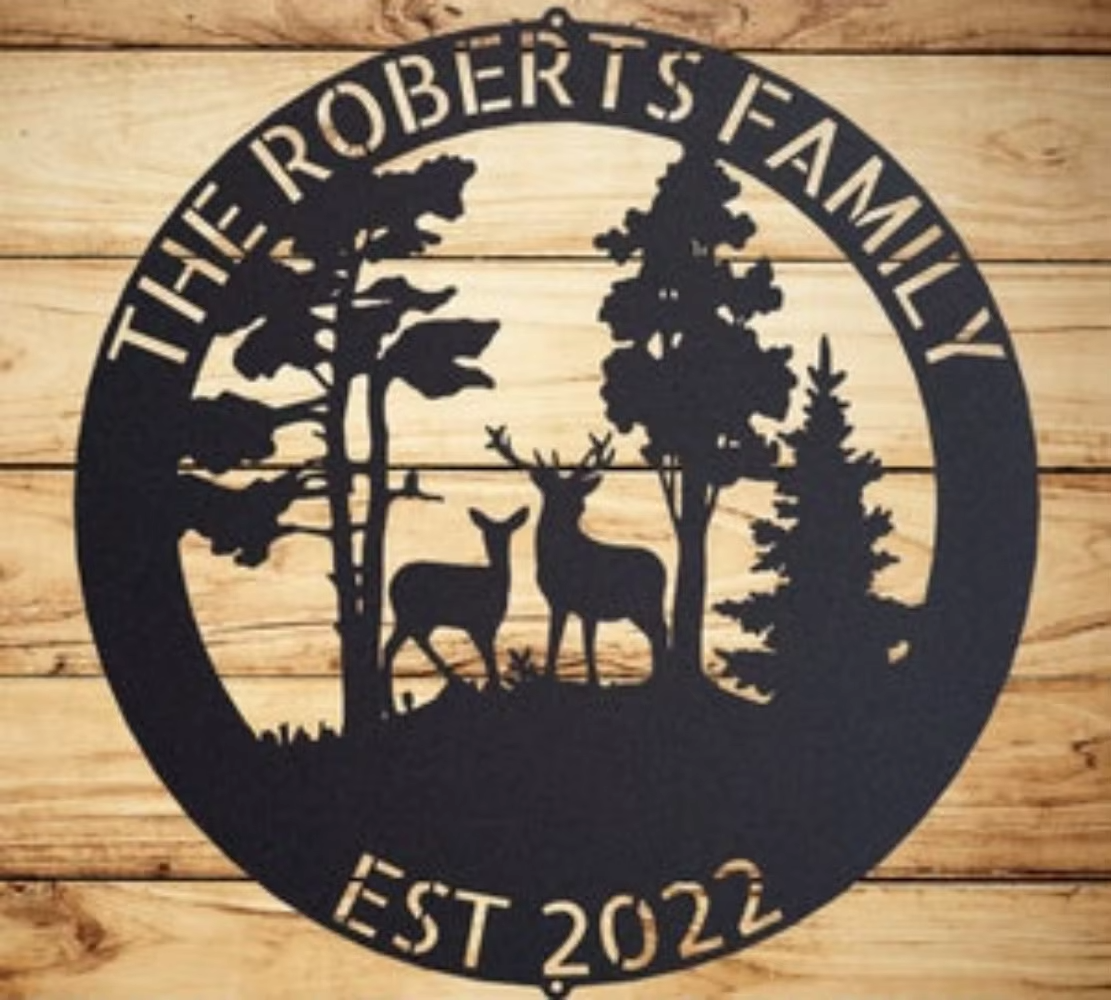 Personalized Deer Metal Cabin  - Outdoor Hunting Names recension och pris