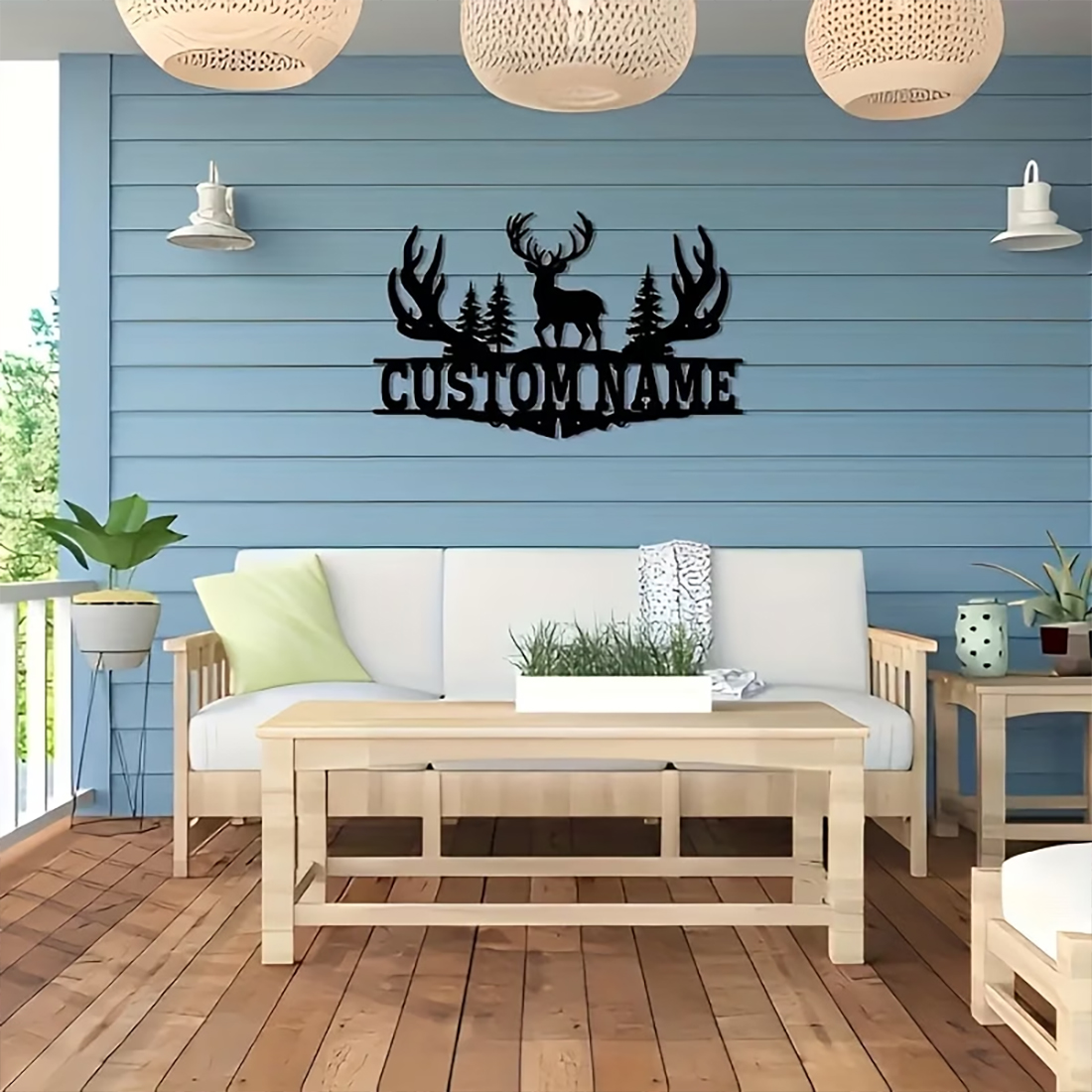 Customizable Rustic Deer Antle - Outdoor Hunting Names recension och pris