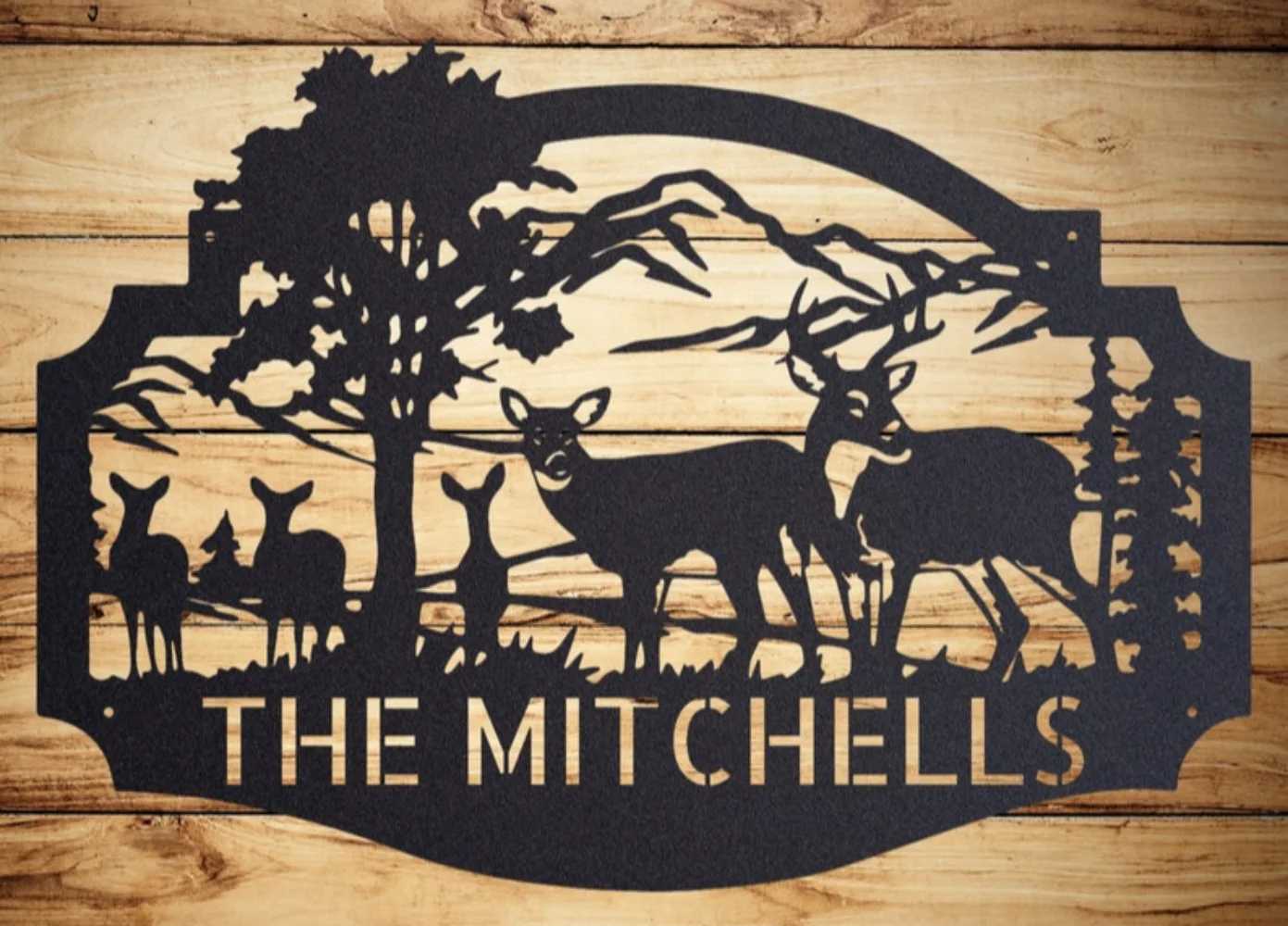 Personalized Deer Metal Cabin  - Outdoor Hunting Names recension och pris